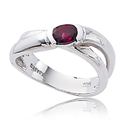 Oval Ruby Ring - Sterling Silver Size 7 - 70379RU-SS