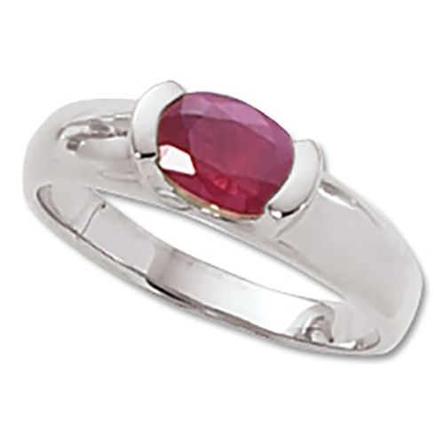 Oval Ruby Ring - Sterling Silver Size 7 - 70246RU-SS