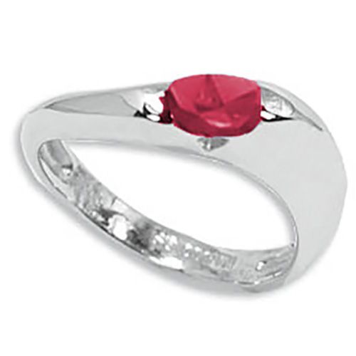 Oval Ruby Ring - Sterling Silver Size 7 - 70387RU-SS