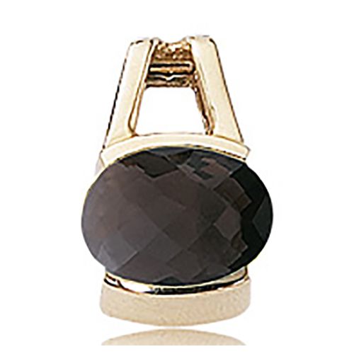 Oval Smokey Quartz Pendant - 14K Yellow Gold - 80294SQ