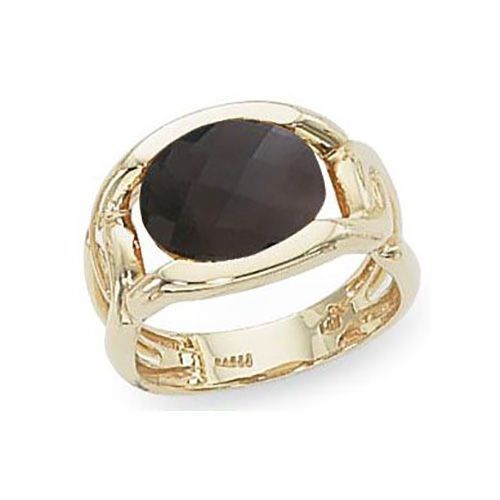 Oval Smokey Quartz Ring - 14K Yellow Gold Size 7 - 70859SQ