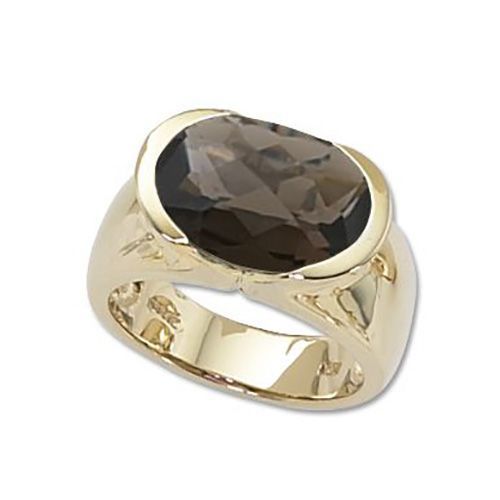 Oval Smokey Quartz Ring - 14K Yellow Gold Size 7 - 70541SQ