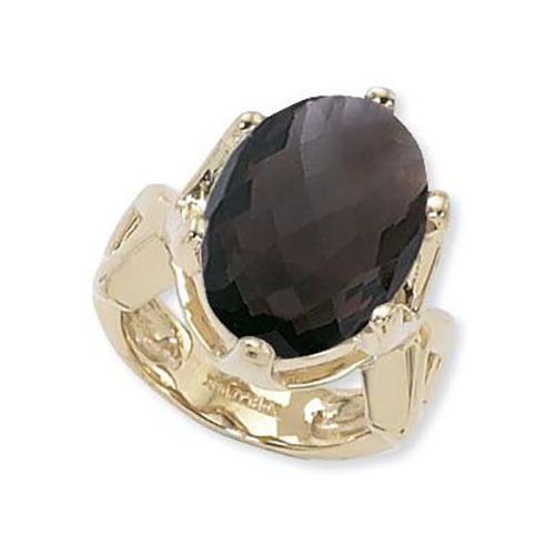 Oval Smokey Quartz Ring - 14K Yellow Gold Size 7 - 70872SQ