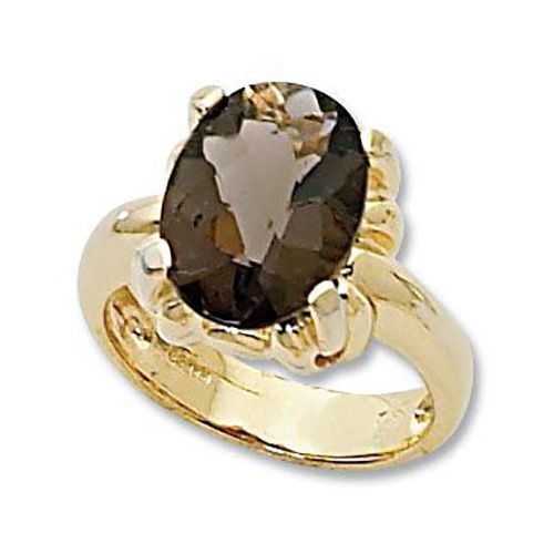 Oval Smokey Quartz Ring - 14K Yellow Gold Size 7 - 70931SQ