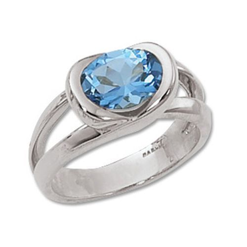 Oval Swiss Blue Topaz Ring - 14K White Gold Size 7 - 70378BTWG