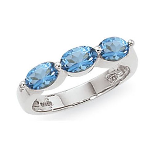 Oval Swiss Blue Topaz Ring - Sterling Silver Size 7 - 70678BT-SS