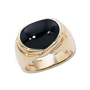 Oval Turban Wrap Onyx Ring - 14K Yellow Gold Size 7