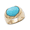 Oval Turban Wrap Turquoise Ring - 14K Yellow Gold Size 7
