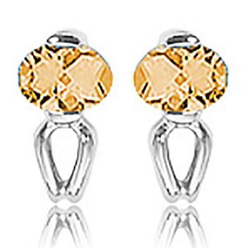 Ovals Citrine Earrings - Sterling Silver - 90309CI-SS