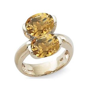 Ovals Citrine Ring - 14K Yellow Gold Size 7 - 70894CI