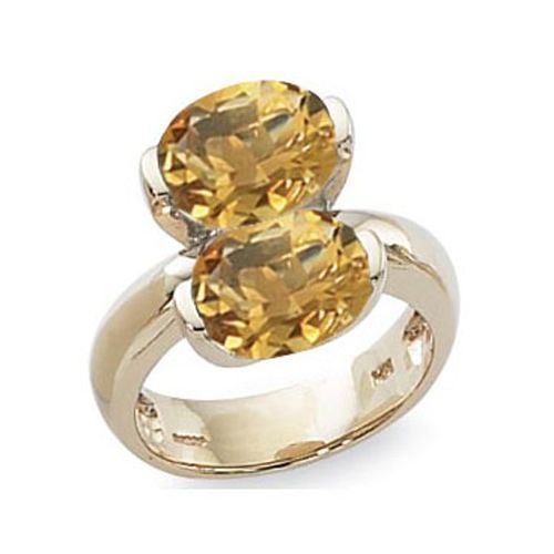 Ovals Citrine Ring - 14K Yellow Gold Size 7 - 70894CI