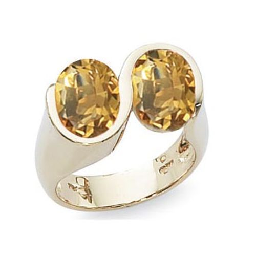Ovals Citrine Ring - 14K Yellow Gold Size 7 - 70881CI