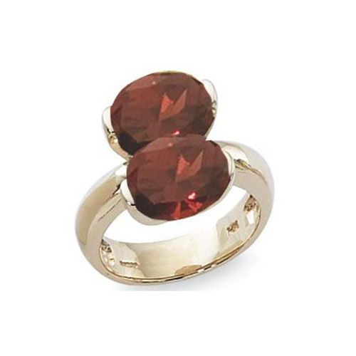 Ovals Garnet Ring - 14K Yellow Gold Size 7 - 70894GA