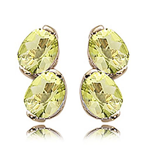 Ovals Oro Verde Gemstone Earrings - 14K Yellow Gold