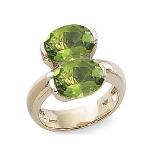 Ovals Peridot Ring - 14K Yellow Gold Size 7 - 70894PE