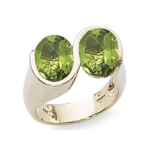 Ovals Peridot Ring - 14K Yellow Gold Size 7 - 70881PE