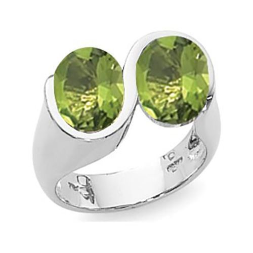 Ovals Peridot Ring - Sterling Silver Size 7 - 70881PE-SS