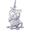 Owl Charm - 14K White Gold