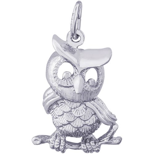 Owl Charm - Sterling Silver