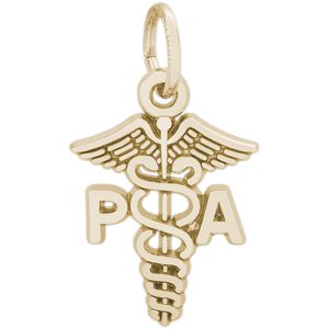 PA Caduceus Charm - 10K Gold - 10-3316-10kg