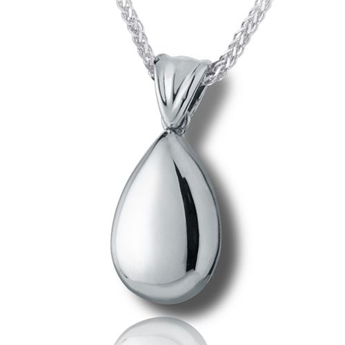 Pacific Urns Necklace For Ashes 10302 Tear W/ Bail In Sterling Silver