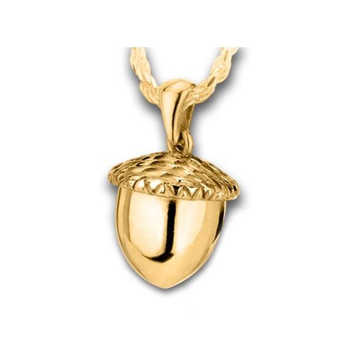 Pacific Urns Necklace For Ashes Acorn 14K In Yellow Gold