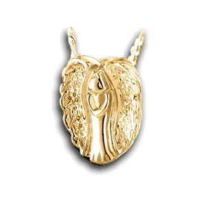 Pacific Urns Necklace For Ashes Angel Slider 10K In Yellow Gold