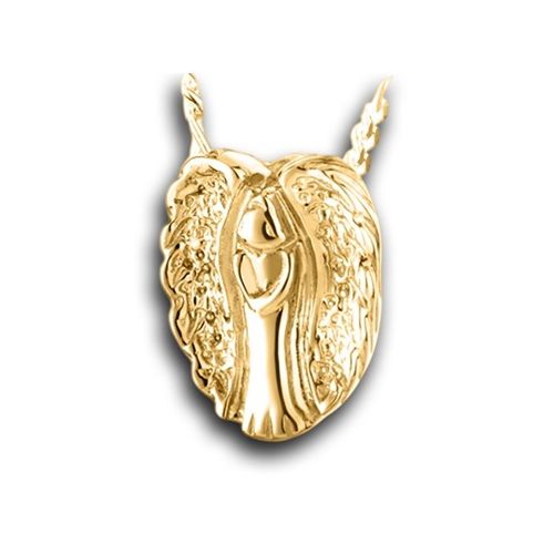 Pacific Urns Necklace For Ashes Angel Slider 10K In Yellow Gold