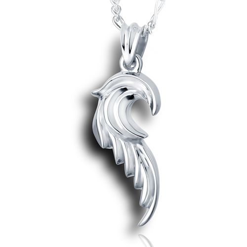 Pacific Urns Necklace For Ashes Angel Wing In Sterling Silver