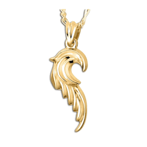 Pacific Urns Necklace For Ashes Angel Wing 14K In Yellow Gold