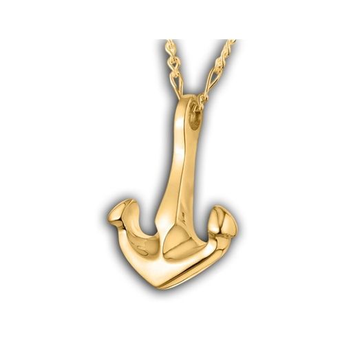 Pacific Urns Necklace For Ashes Bruce Anchor 10K In Yellow Gold