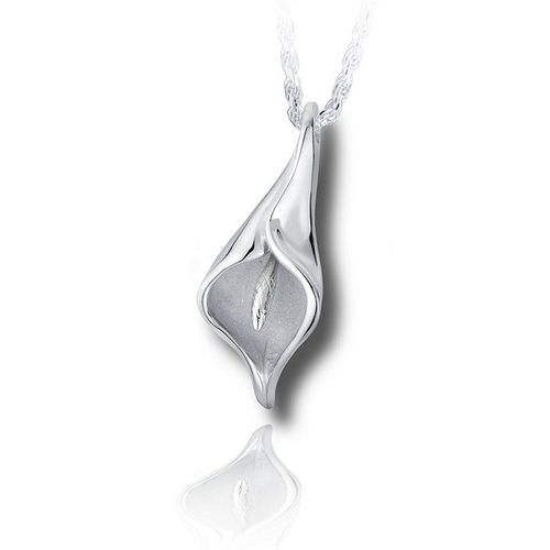 Pacific Urns Necklace For Ashes Calla Lily In Sterling Silver