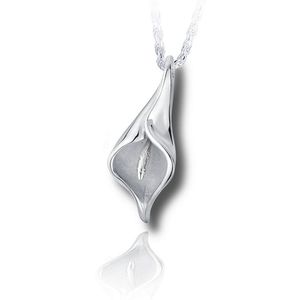 Pacific Urns Necklace For Ashes Calla Lily In Sterling Silver
