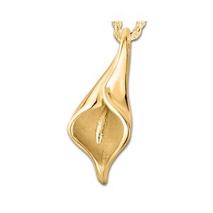Pacific Urns Necklace For Ashes Calla Lily 14K In Yellow Gold