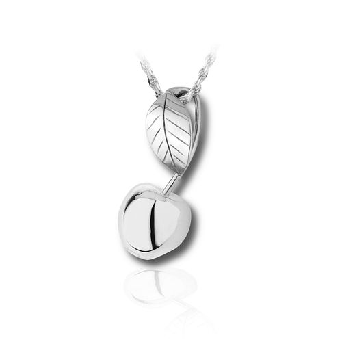 Pacific Urns Necklace For Ashes Cherry In Sterling Silver