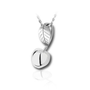 Pacific Urns Necklace For Ashes Cherry In Sterling Silver