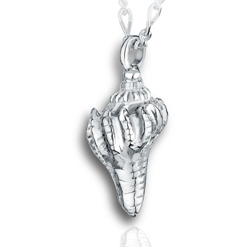 Pacific Urns Necklace For Ashes Conch Shell 10K In Yellow Gold