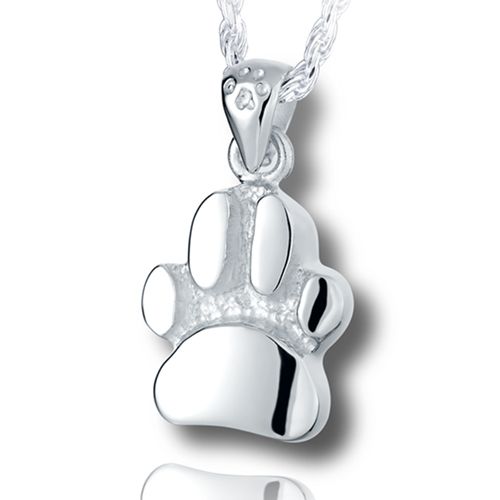 Pacific Urns Pet Cremation Necklace Curved Paw Print