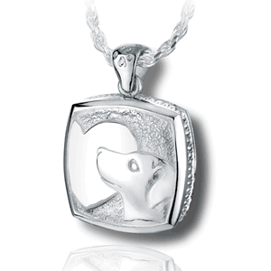 Pacific Urns Pet Cremation Necklace Cushion Puppy & Heart