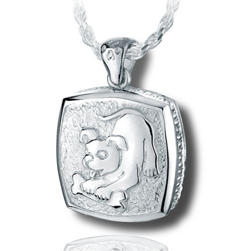 Pacific Urns Pet Cremation Necklace Cushion Puppy Playing