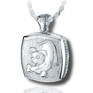 Pacific Urns Pet Cremation Necklace Cushion Puppy Playing