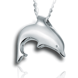 Pacific Urns Necklace For Ashes Dolphin In Sterling Silver