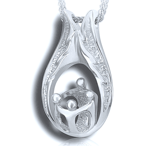 Pacific Urns Jewelry For Ashes Family Pendant 1+3 SS