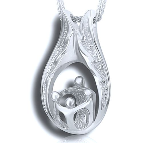 Pacific Urns Jewelry For Ashes Family Pendant 1+3 SS
