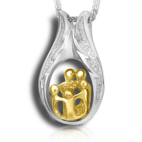 Pacific Urns Jewelry For Ashes Family Pendant 2+3 2 Tone