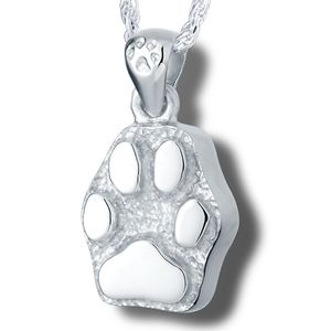 Pacific Urns Pet Cremation Necklace Flat Paw Print