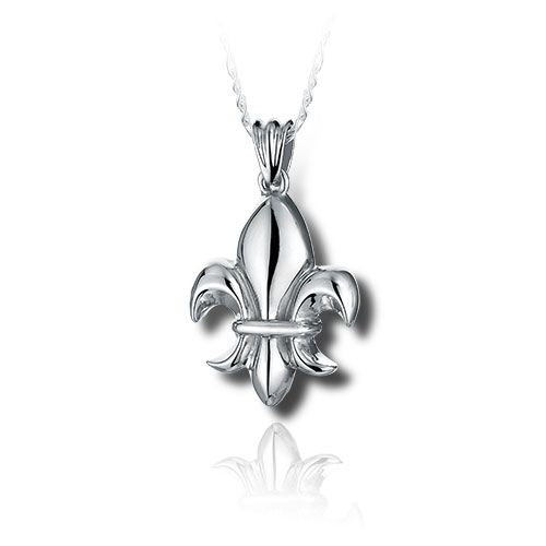 Pacific Urns Necklace For Ashes Fleur De Lis 10K In Yellow Gold