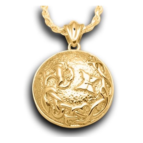 Pacific Urns Necklace For Ashes Flower & Butterfly 10K In Yellow Gold