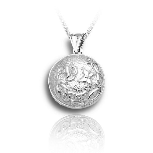 Pacific Urns Necklace For Ashes Flower & Butterfly In Sterling Silver
