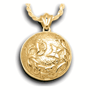 Pacific Urns Necklace For Ashes Flower & Butterfly 14K In Yellow Gold